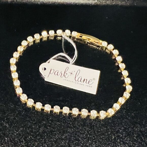 Vintage Park Lane Gold Clear Rhinestone Sparkly Dainty Tennis Bracelet NWT 1390 - Picture 5 of 12